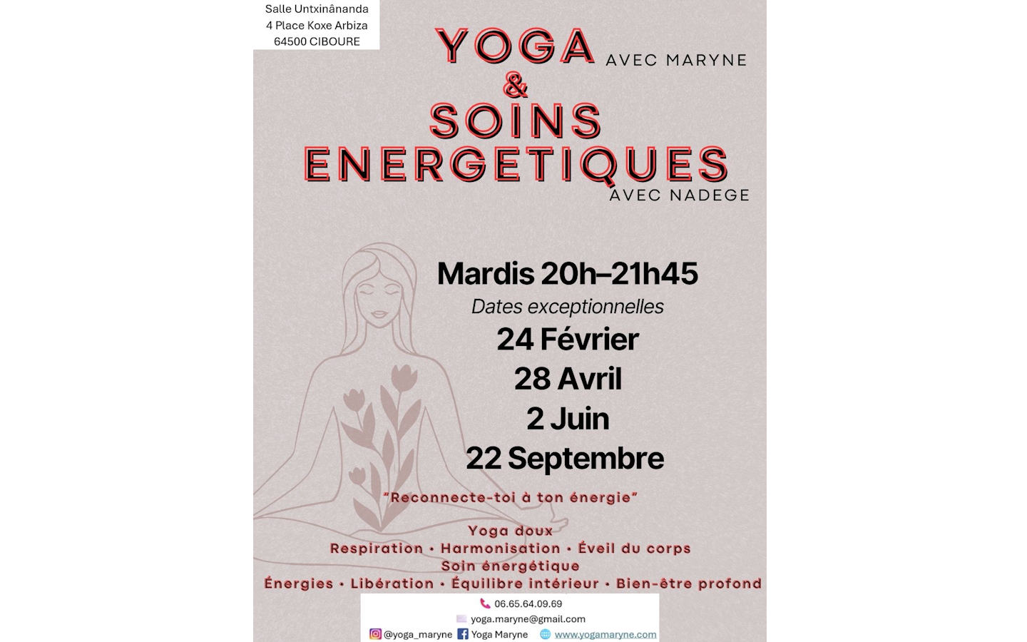 Yoga et soins énergétiques — Fêtes & Traditions à Pays Basque