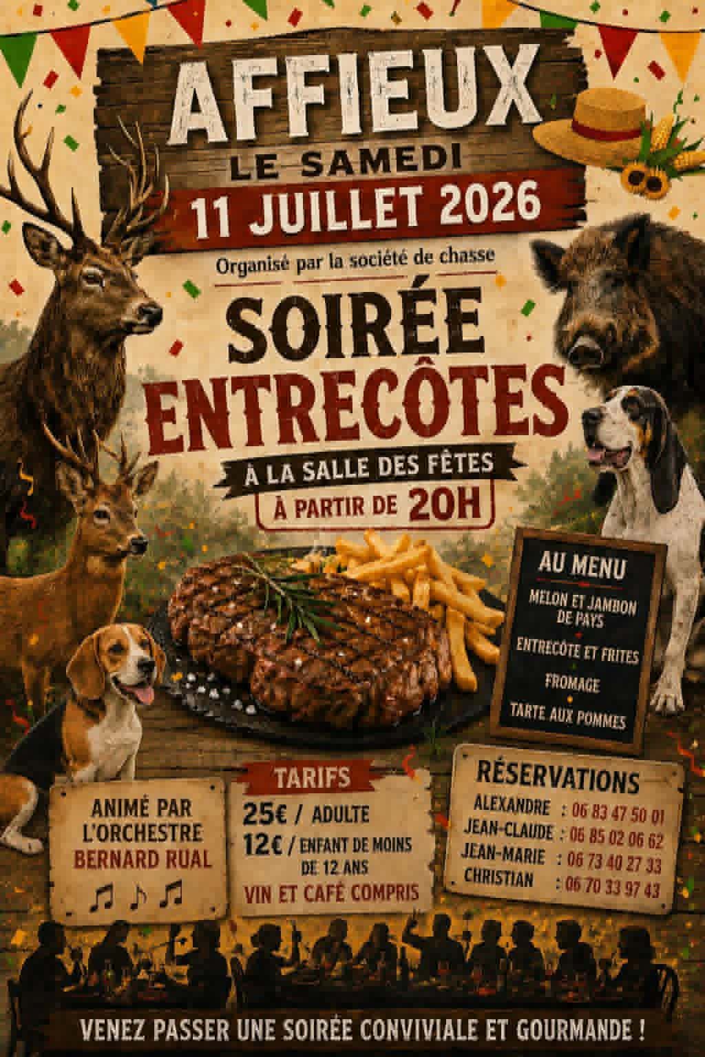 Soirée entrecôtes animée par l'Orchestre Bernard Rual