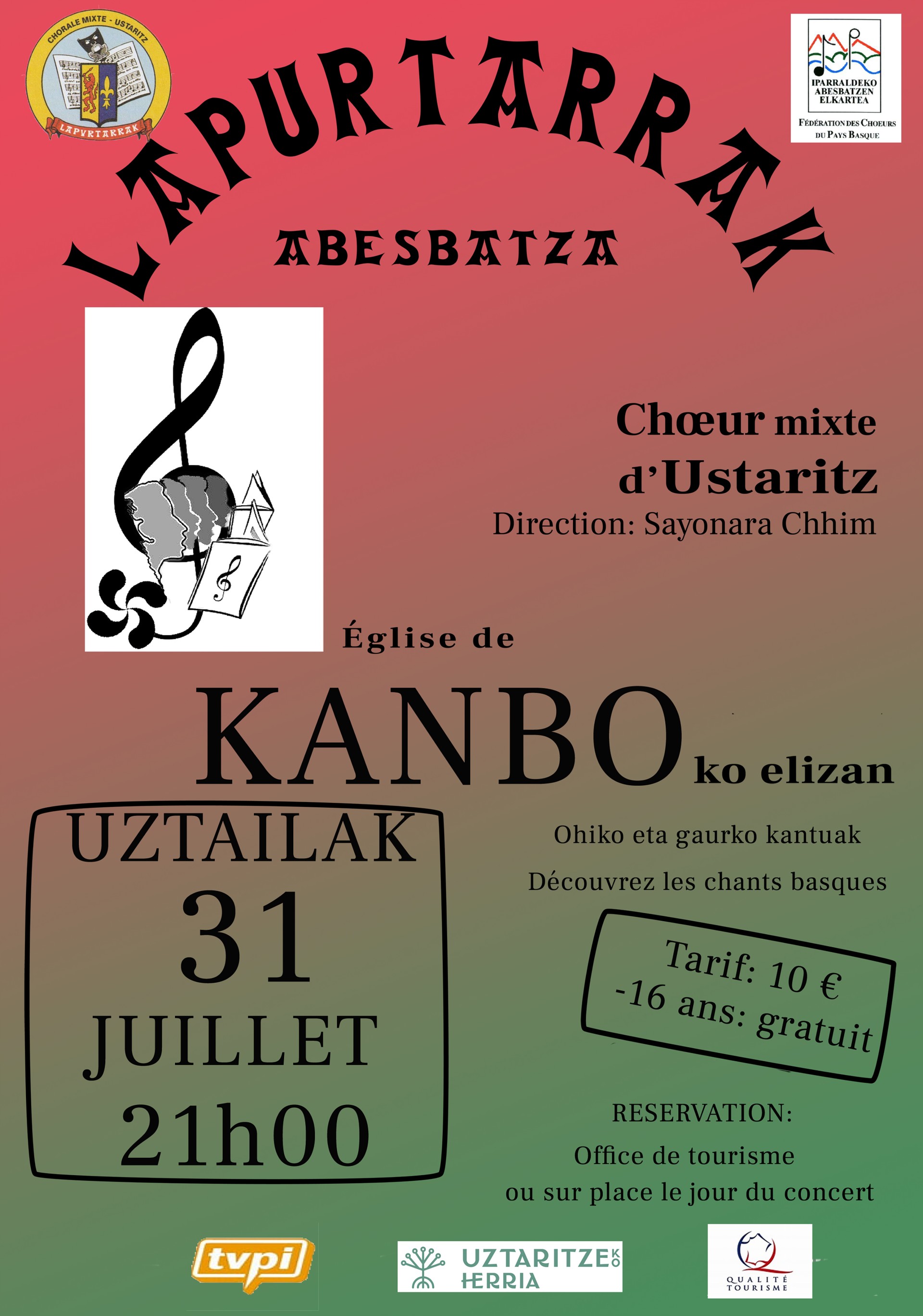 Concert – Chants basques avec la chorale mixte Lapurtarrak