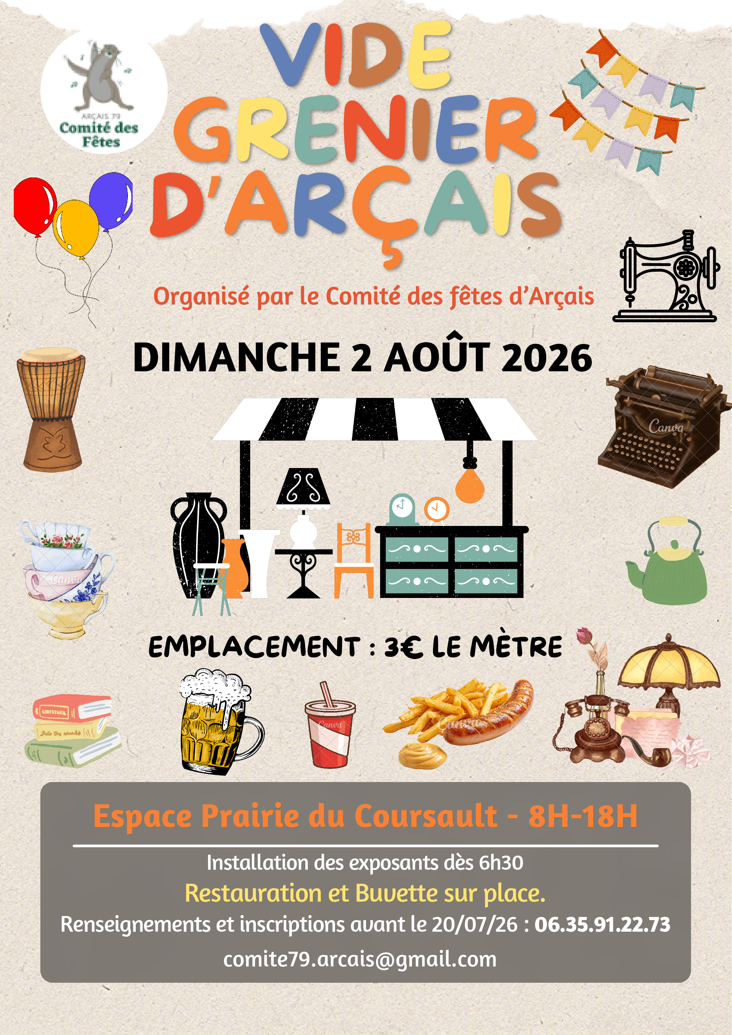 Vide grenier à Arçais — visuel événement