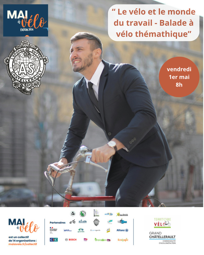 Le vélo et le monde du 
travail - Balade à vélo 
thématique — visuel événement
