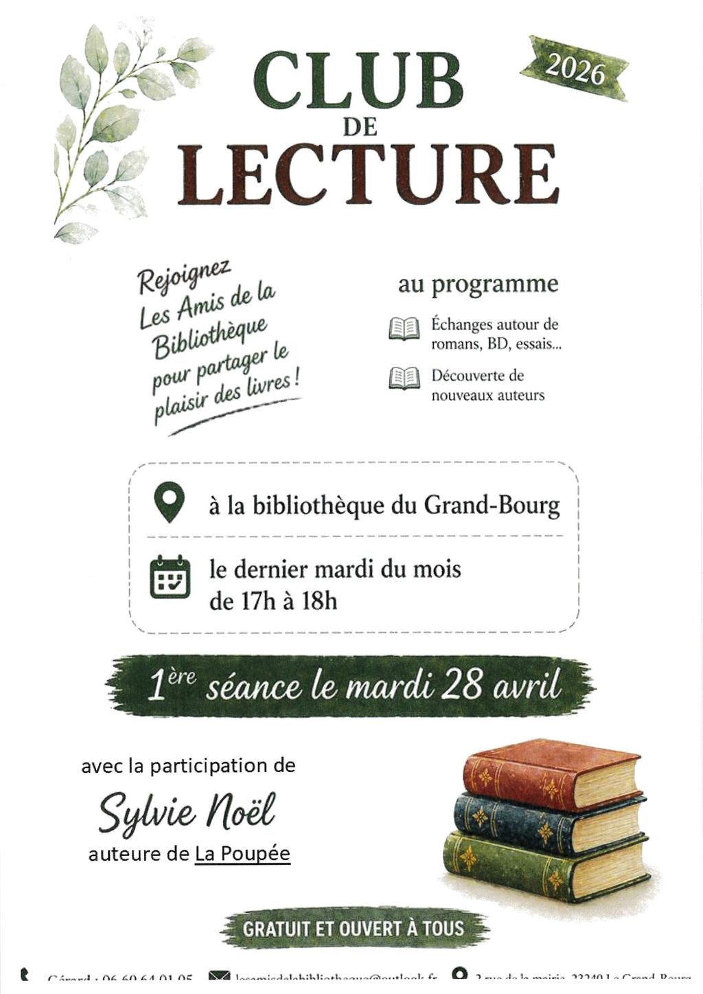 Club de Lecture — visuel événement