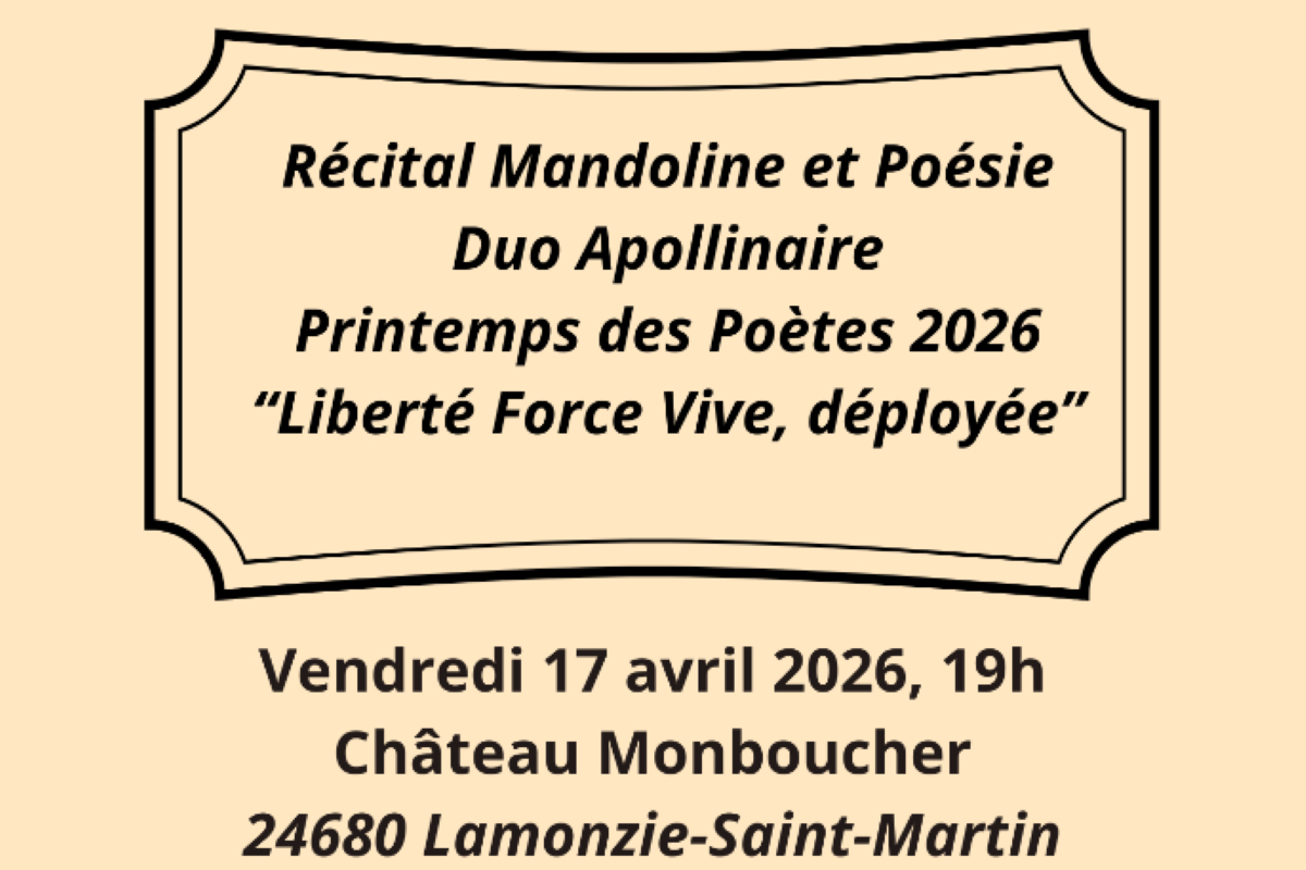 Récital'Duo Apollinaire | Poésie et Mandoline — visuel événement