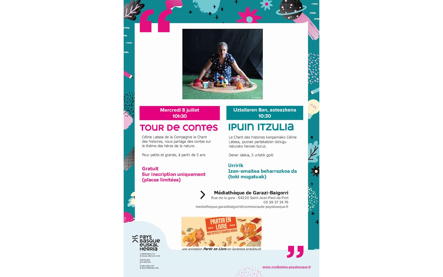 Tour de contes à la médiathèque