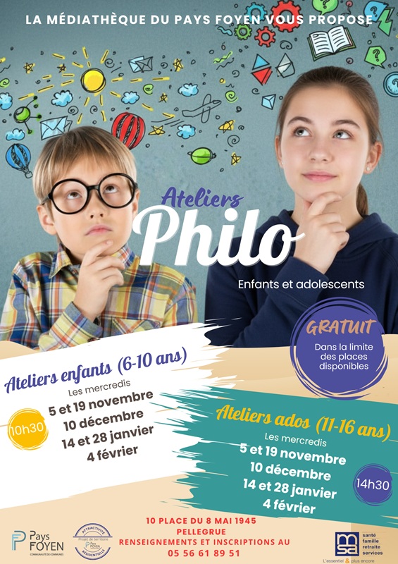 Atelier philo ados à la Médiathèque du Pays Foyen, Pellegrue