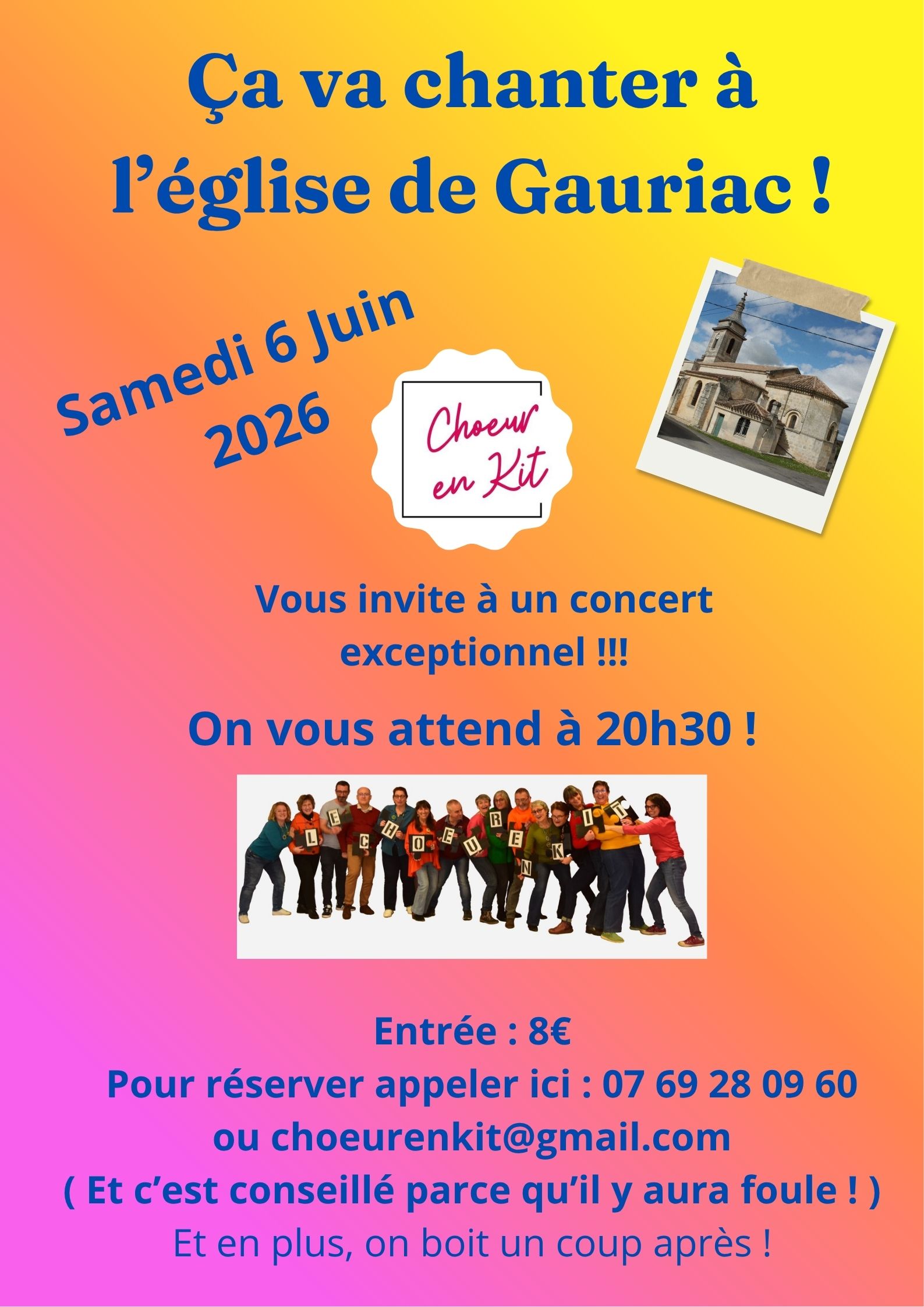 Concert "Le choeur en Kit" en l'Eglise de Gauriac