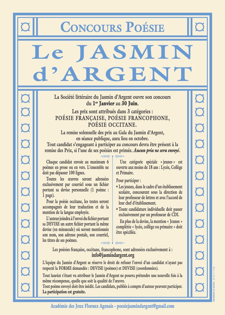 Concours de Poésie du Jasmin d'Argent 