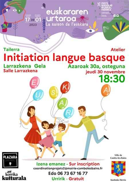 Atelier initiation à la langue basque Atelier initiation à la langue basque