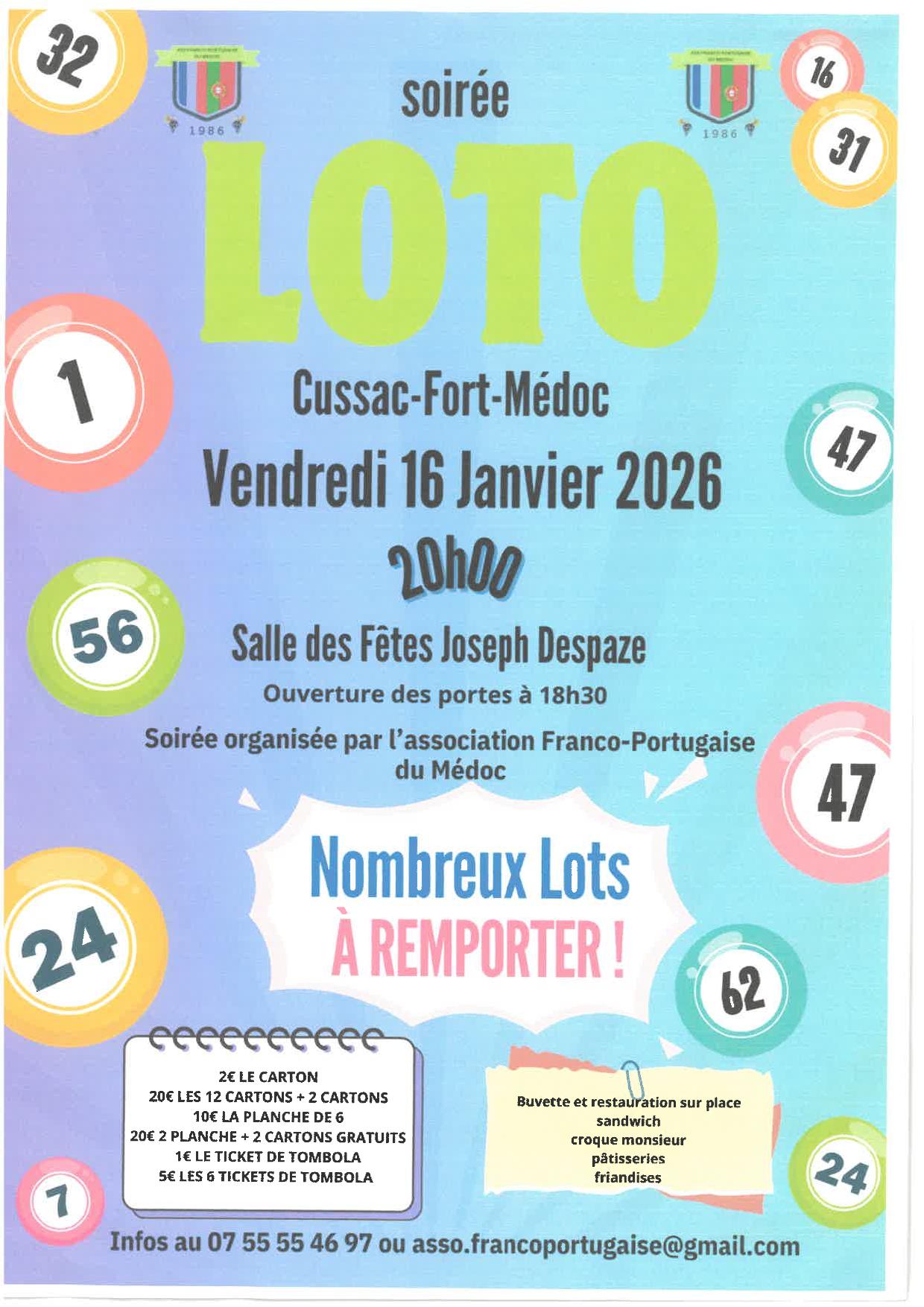 Loto par l'association Franco-Portugaise