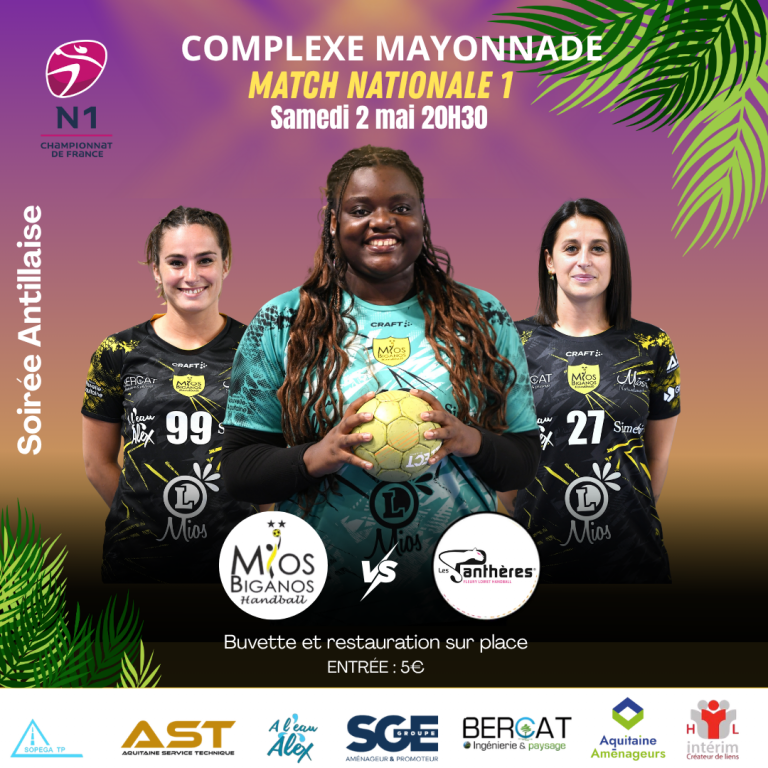 Match de la N1 de handball et soirée antillaise — visuel événement