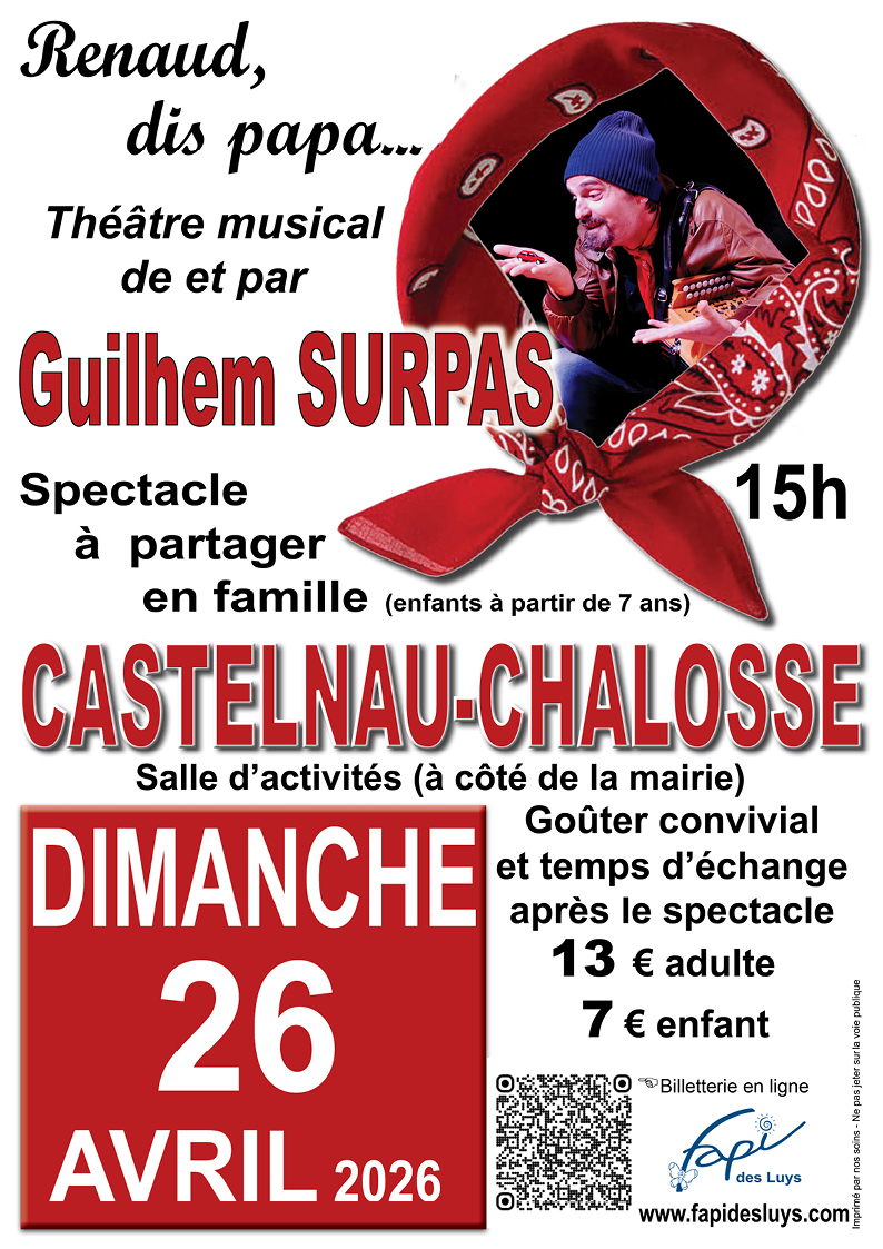 Théâtre musical Renaud, Dis papa ! — visuel événement