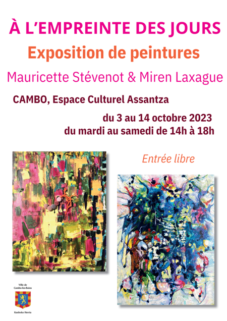 Exposition de peintures de Mauricette Stévenot et Miren Laxague