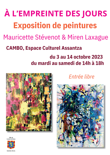 Exposition de peintures de Mauricette Stévenot et Miren Laxague Exposition de peintures de Mauricette Stévenot et Miren Laxague