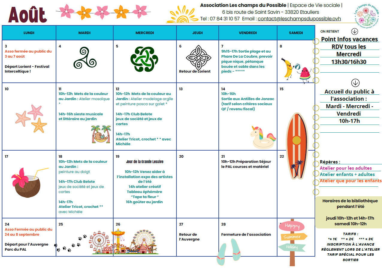 Programme des mois de juin/juillet/août "Les champs des possibles", Étauliers - photo 4