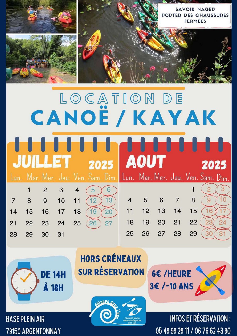 Détours dans l'eau : sorties Nature et canoë kayak en Argentonnais