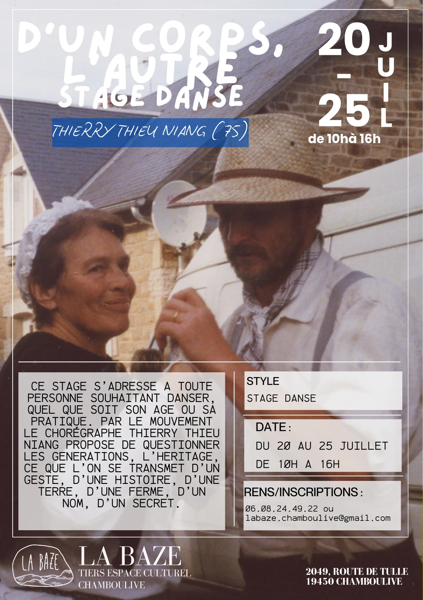 Stage Danse : D'un corps, l'autre avec le chorégraphe Thierry Thieu Niang