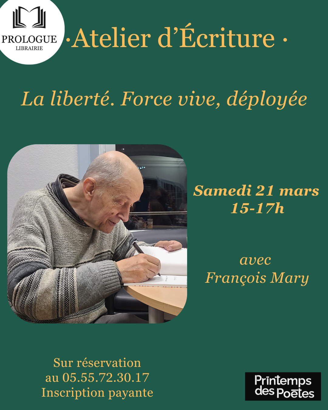 Atelier d'écriture avec François Mary