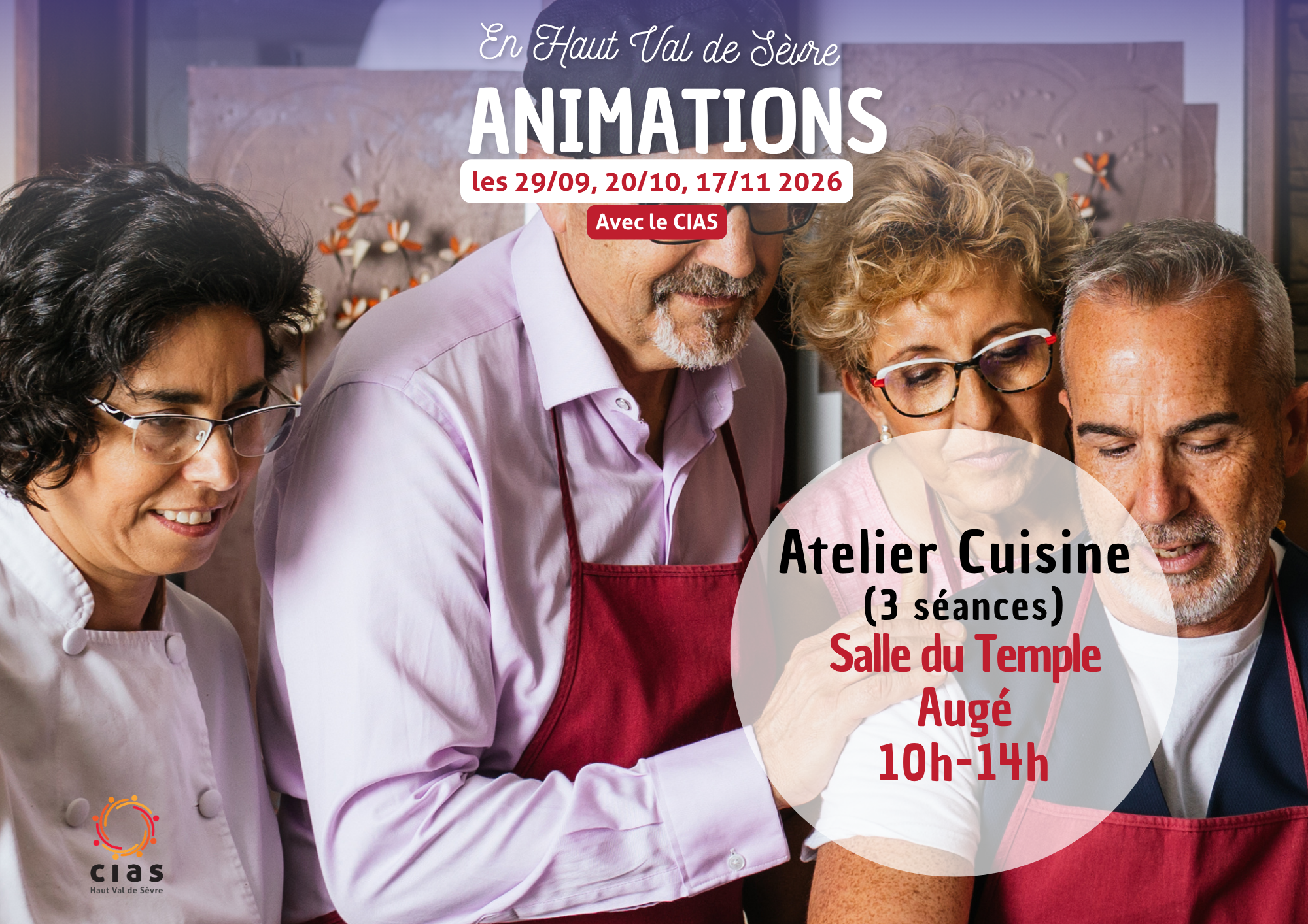 ANIMATIONS + de 60 ans : Atelier culinaire + repas