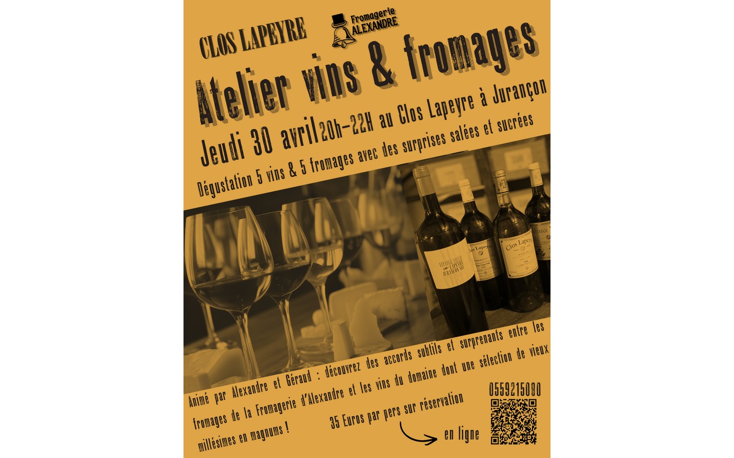 Atelier dégustation vin et fromage — visuel événement