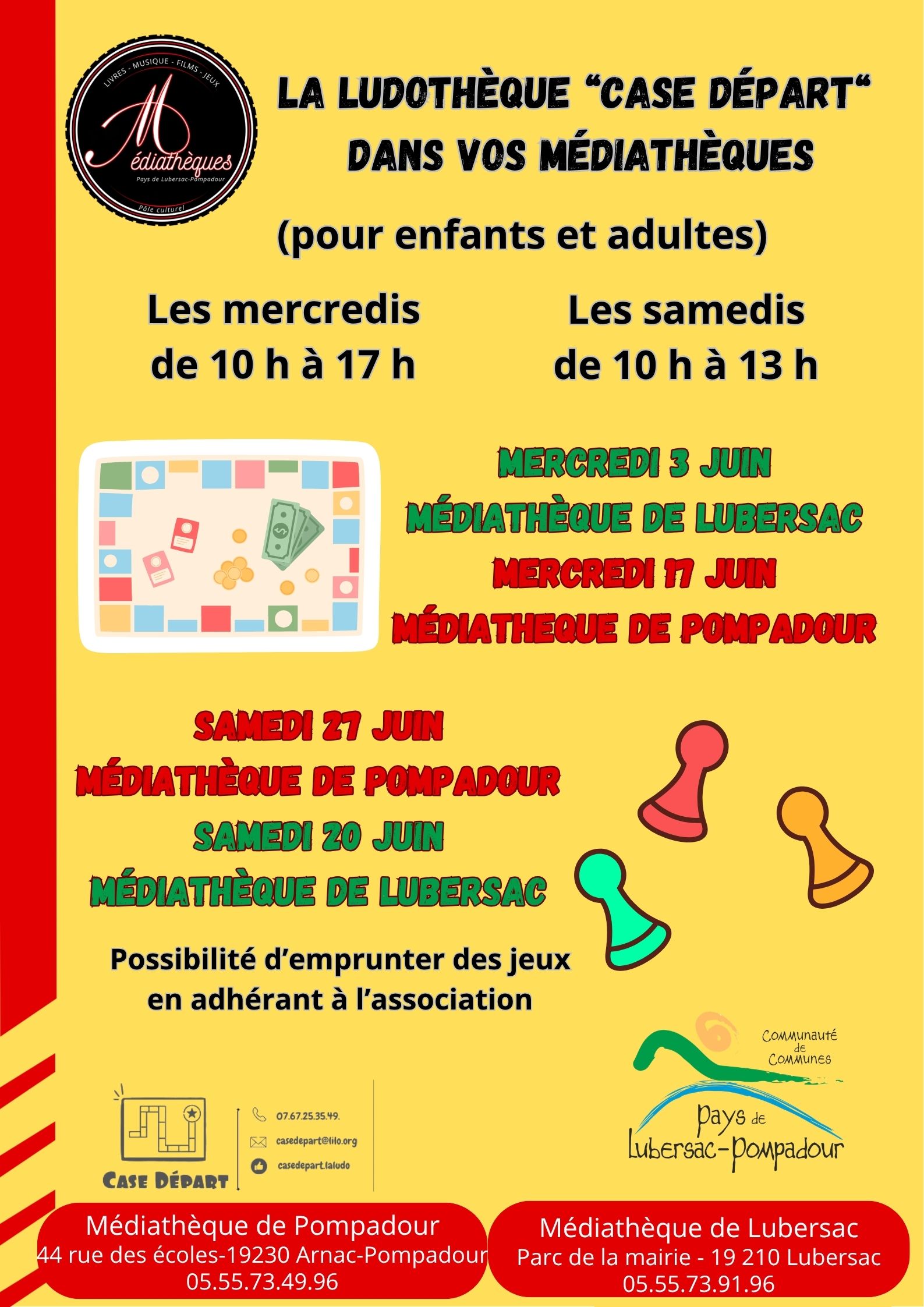 Ludothèque "case départ" à la médiathèque de Lubersac