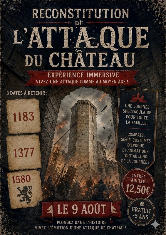 Reconstitution de l'attaque du château de Bourdeilles