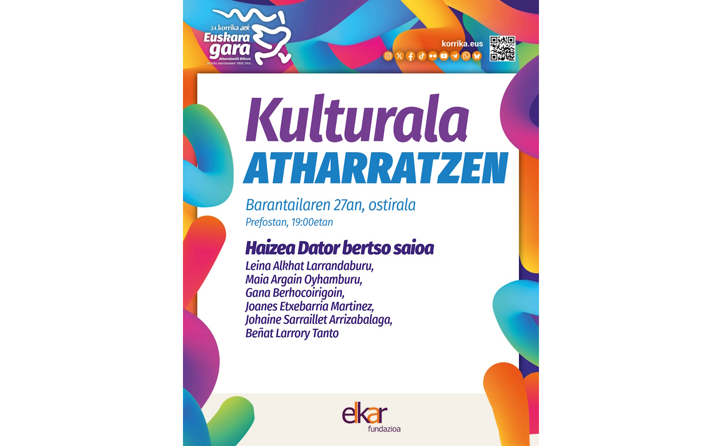 Korrika kültürala : haizea dator bertso saioa