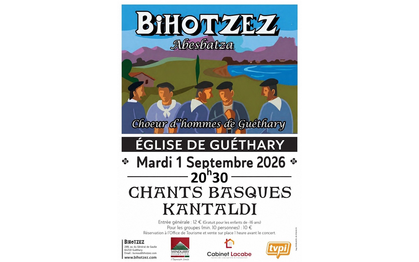 Concert du chœur d'hommes Bihotzez