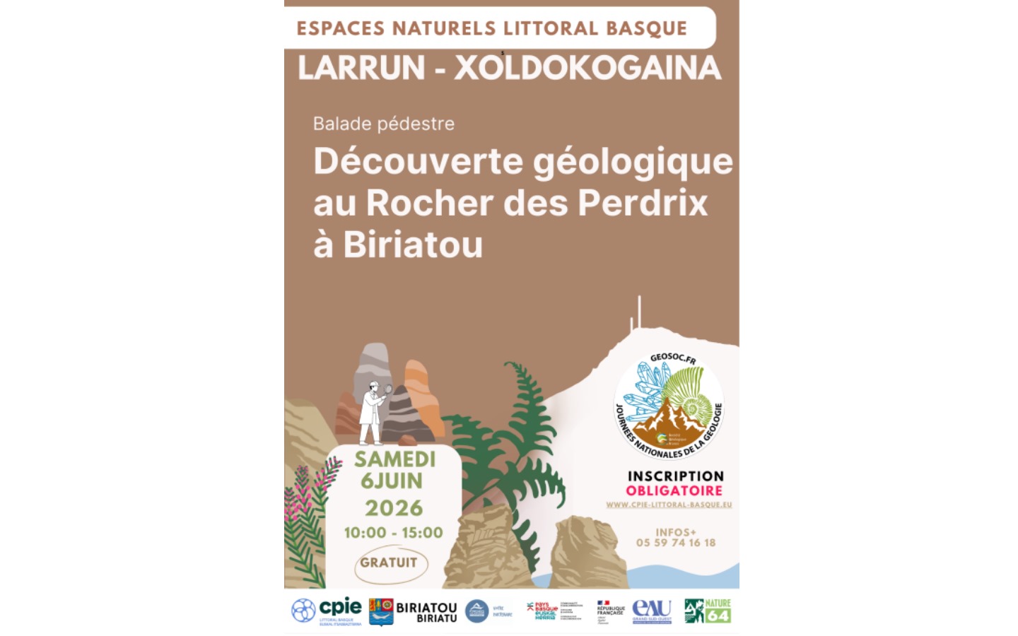 Découverte géologique Au Rocher des Perdrix — visuel événement