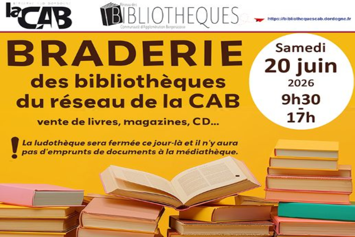 Braderie des bibliothèques de la CAB — visuel événement