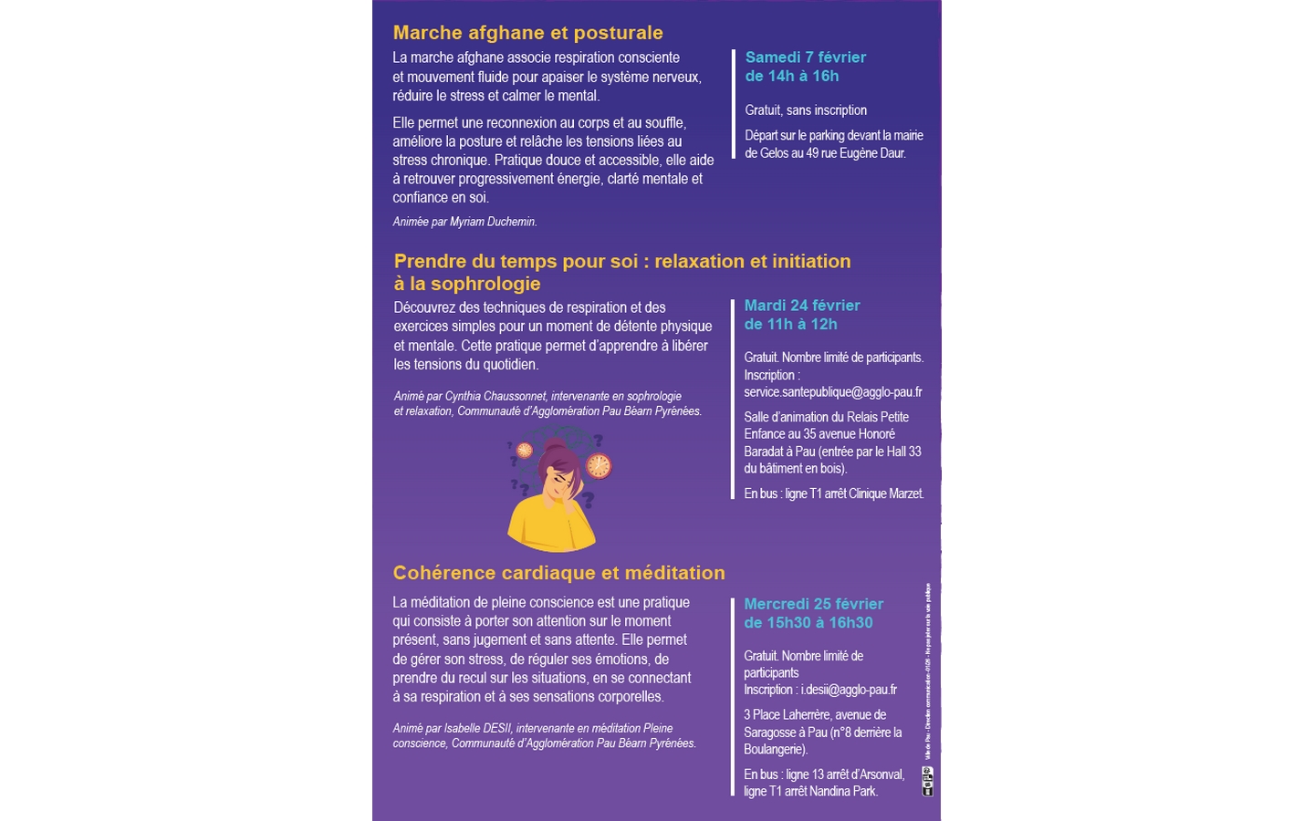 RDV santé - Les ateliers "Prendre du temps pour soi : relaxation et initiation à la sophrologie", Gelos