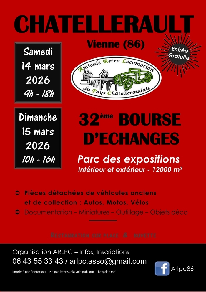 32ème BOURSE D’ECHANGES Auto Moto de Châtellerault (86)