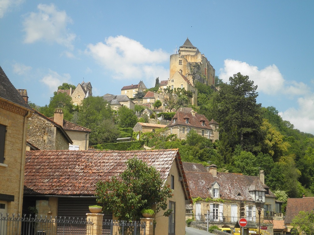 Point de vue sur la Dordogne , Croix de la mission à Castelnaud
