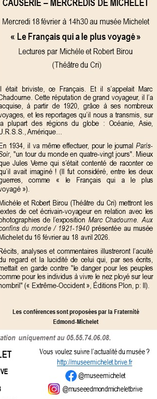 Les mercredis de Michelet: Le Français qui a le plus voyagé
