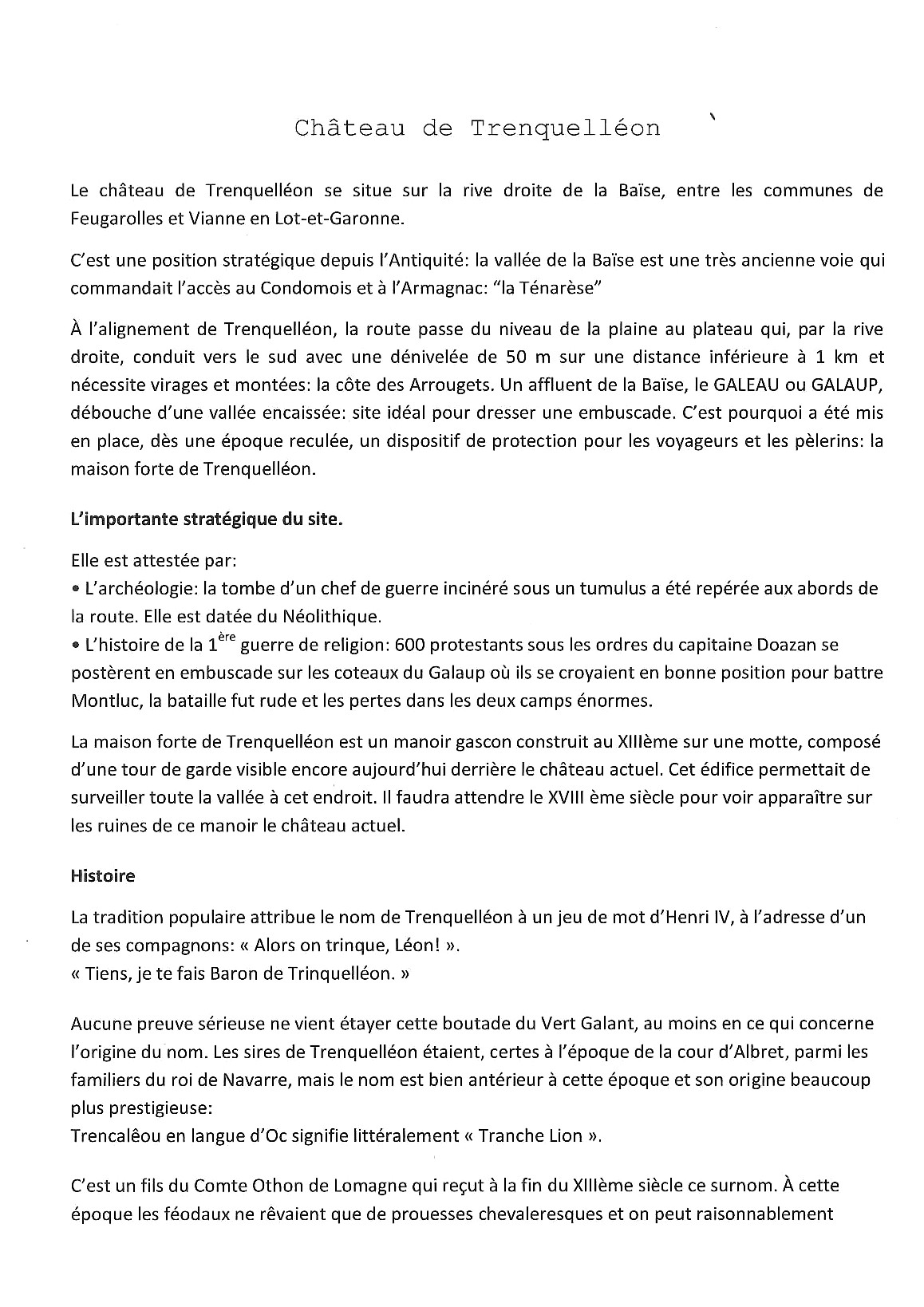 Château de Trenquelléon, Feugarolles - photo 3