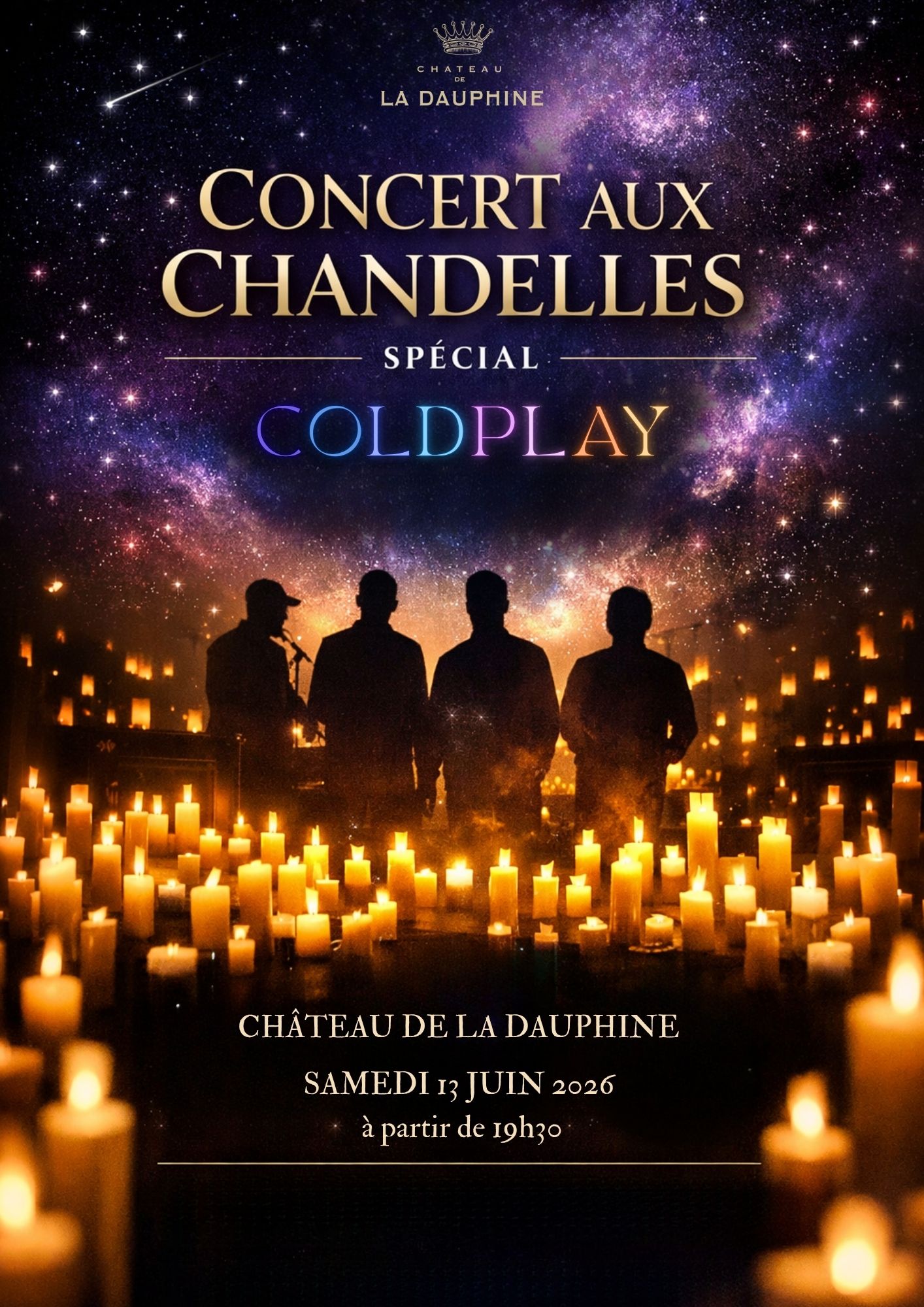 Château de la Dauphine - Concert aux chandelles : Coldplay — visuel événement