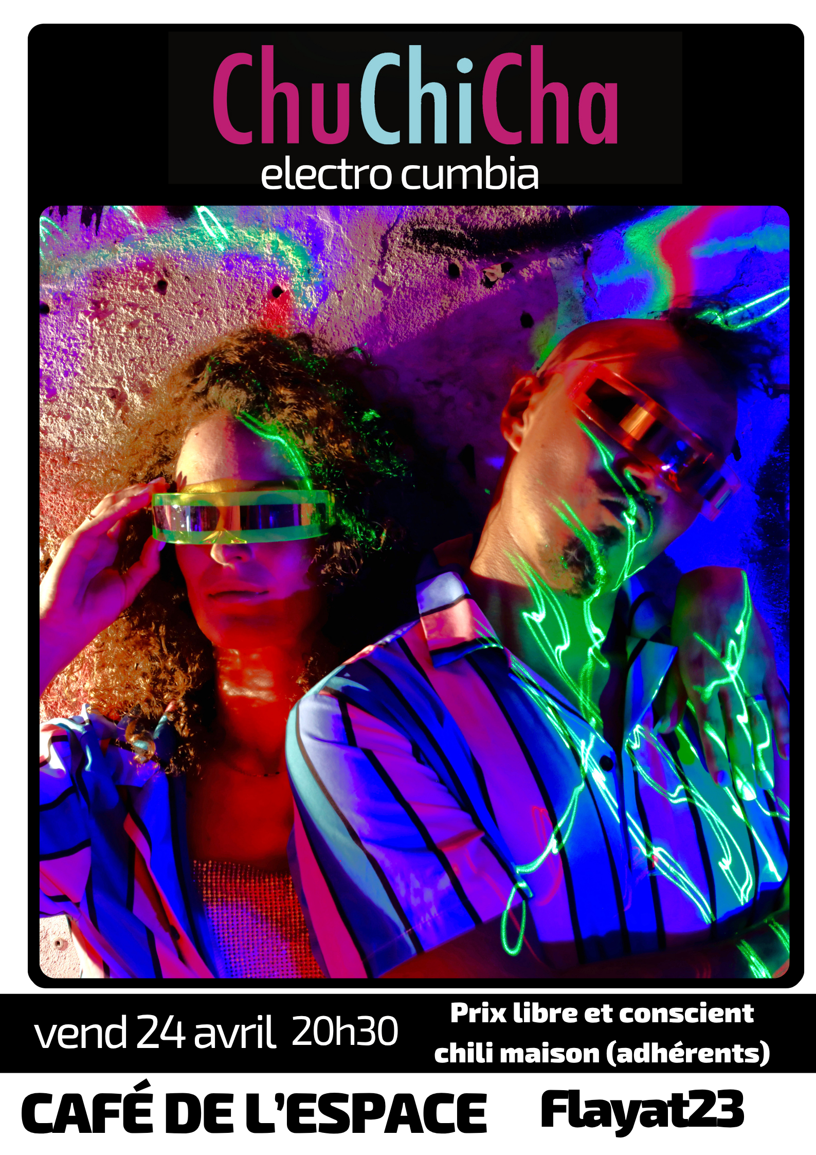 CONCERT CUMBIA DE CHU CHI CHA - VENDREDI 24 AVRIL - CAFÉ DE L'ESPACE — visuel événement