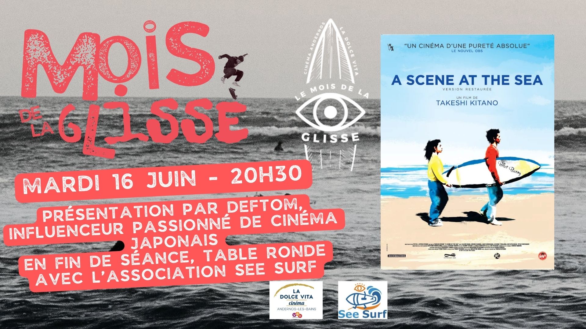 Mois de la Glisse : Projection du film "A scene at the sea"