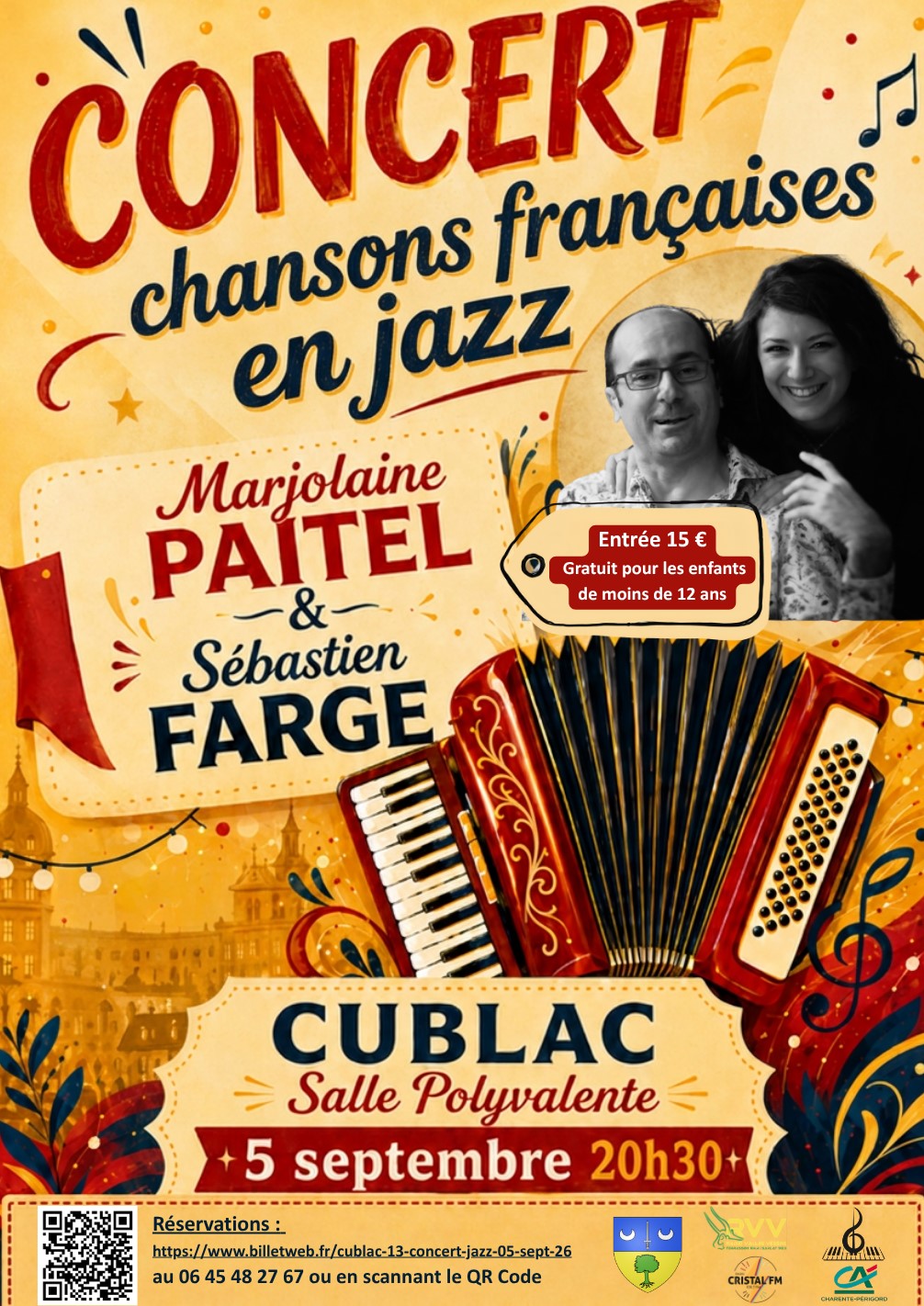 Concert : Chanson francaise en jazz, par Majolaine Paitel et Sébastien Farge