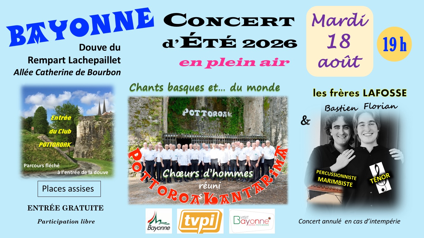 Concert d'été en plein air de musique et chants basques au Club Pottoroak