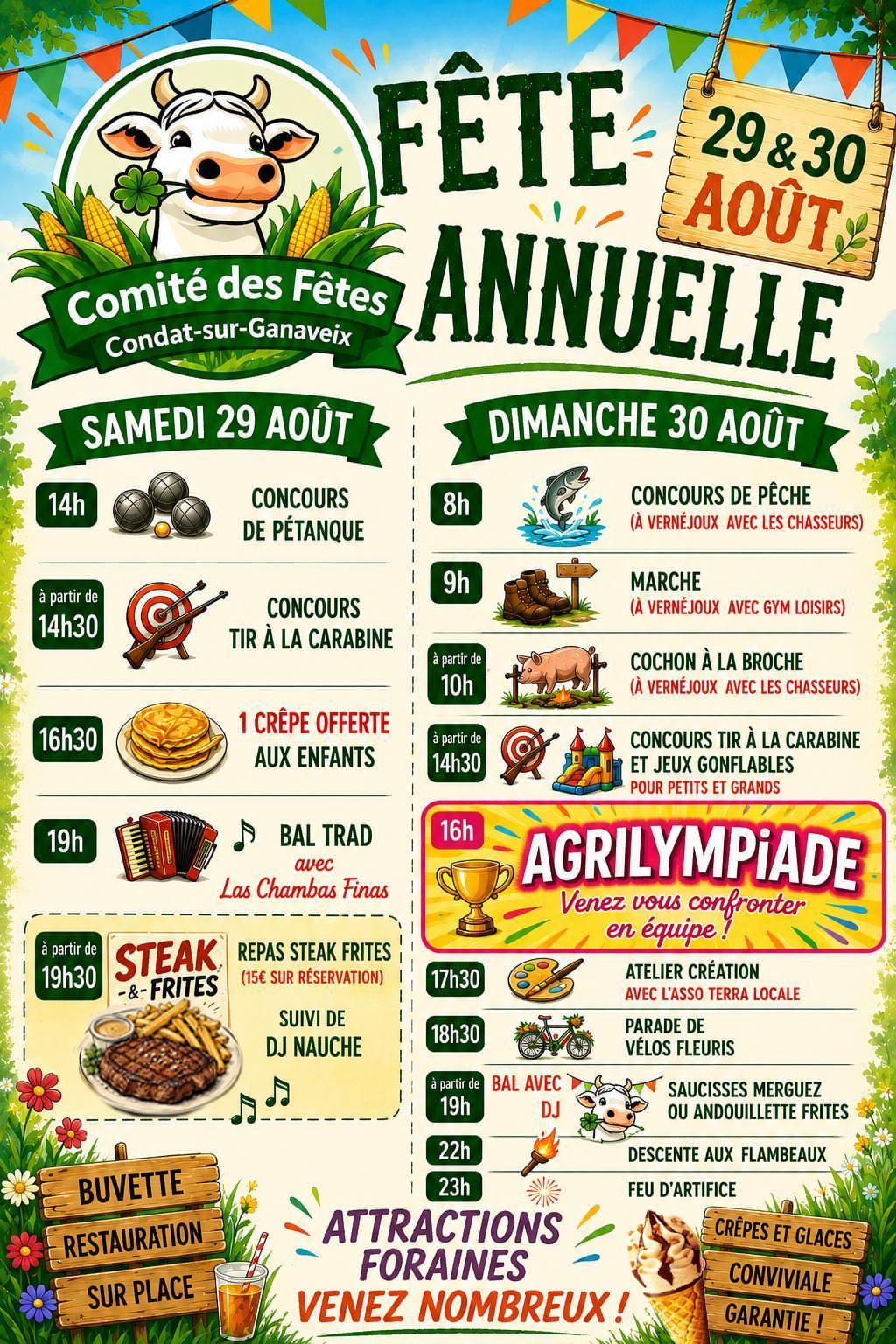 Fête annuelle à Condat sur Ganaveix