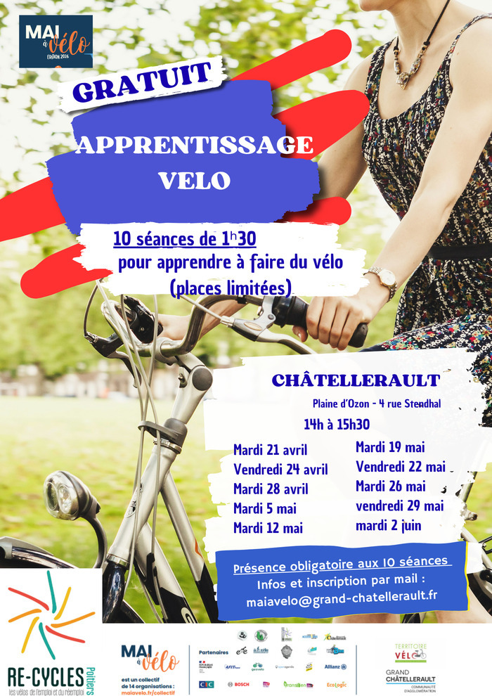 Stage adultes «apprentissage du vélo » - de l’initiation à la balade sur le chemin — visuel événement