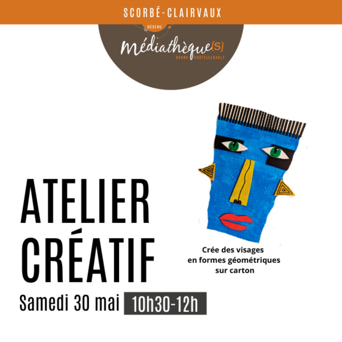 Atelier créatif : visages en carton — visuel événement
