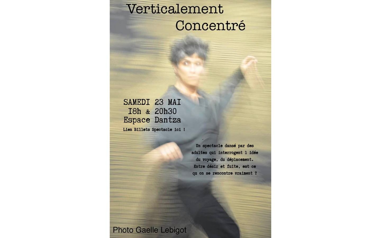 Spectacle du Carré Danse "Verticalement concentré " — visuel événement