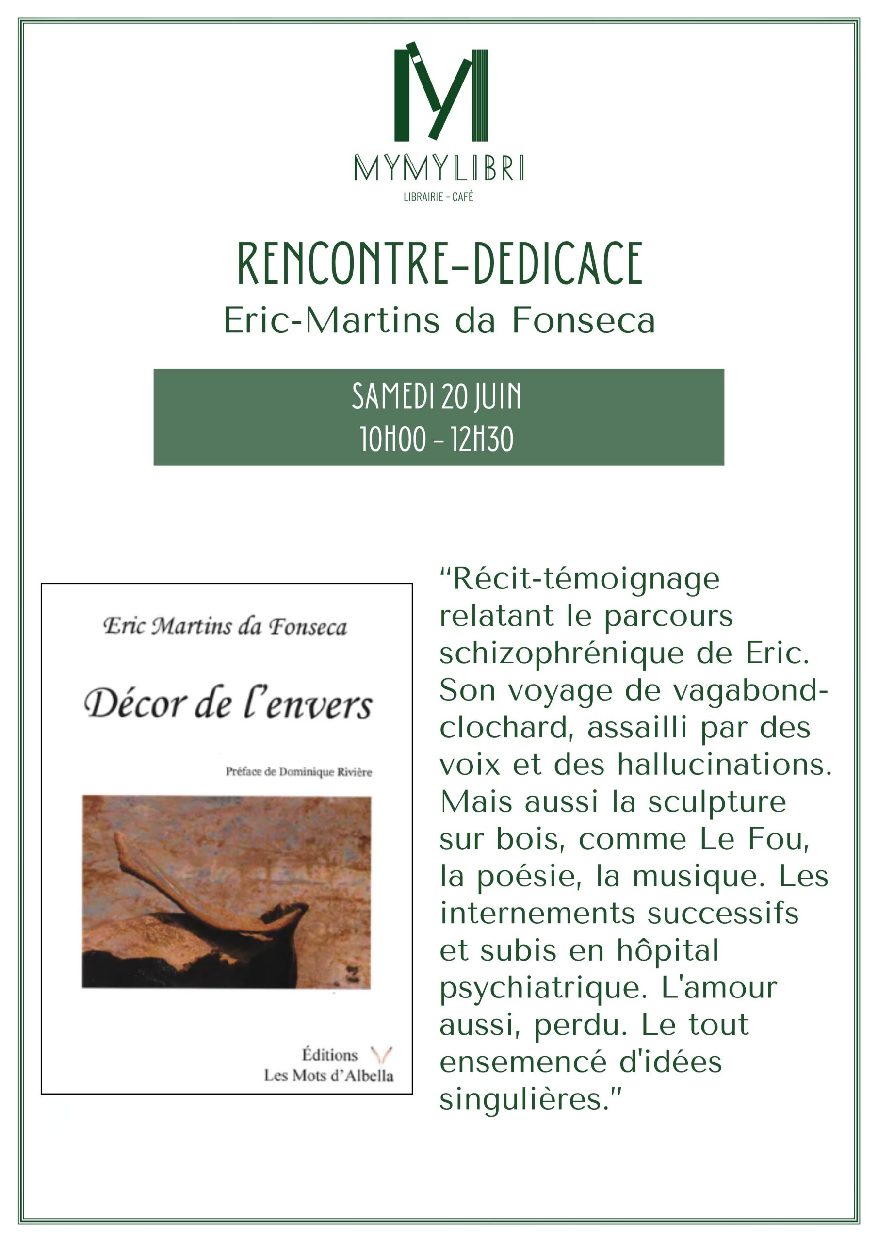 Dédicace et rencontre avec Eric Martins Da Fonseca — visuel événement