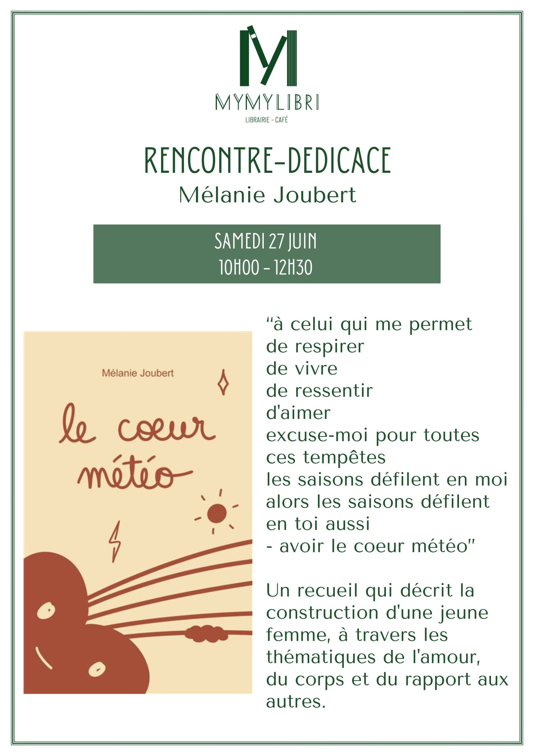 Dédicace avec Mélanie Joubert — visuel événement