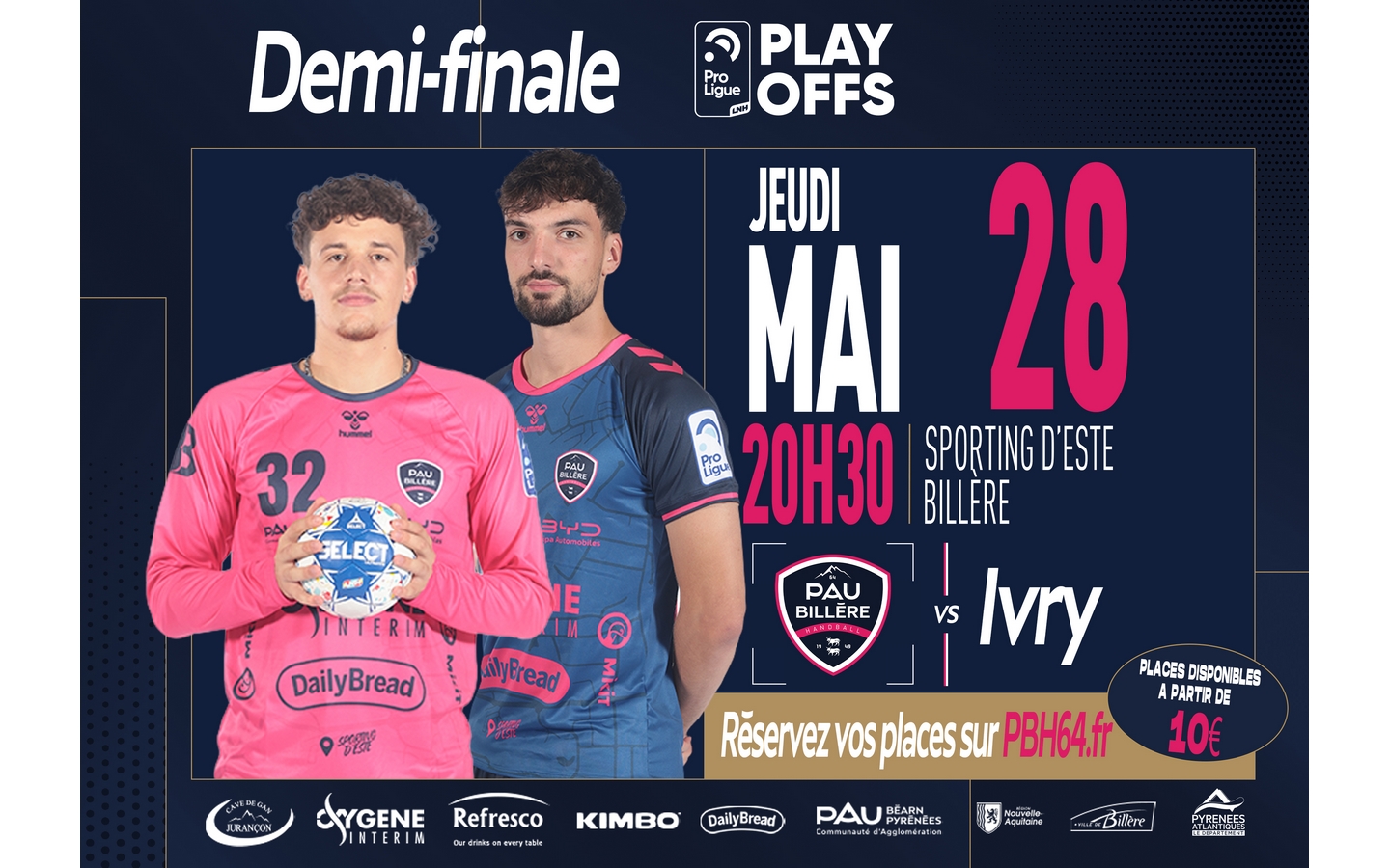 Handball: Playoff 1/2 finale aller - Pau Billère Handball Vs Ivry