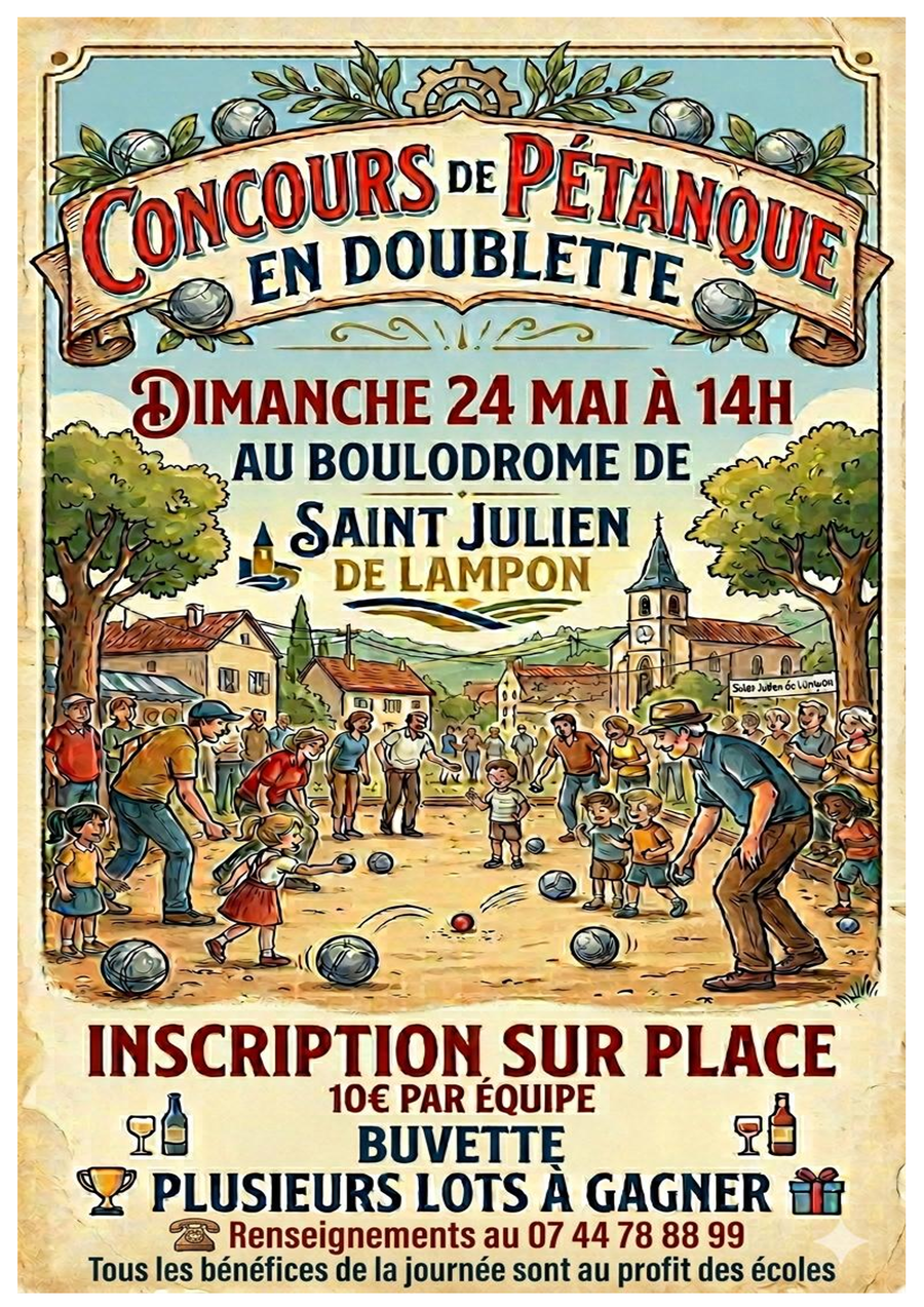 Concours de pétanque en doublette — visuel événement