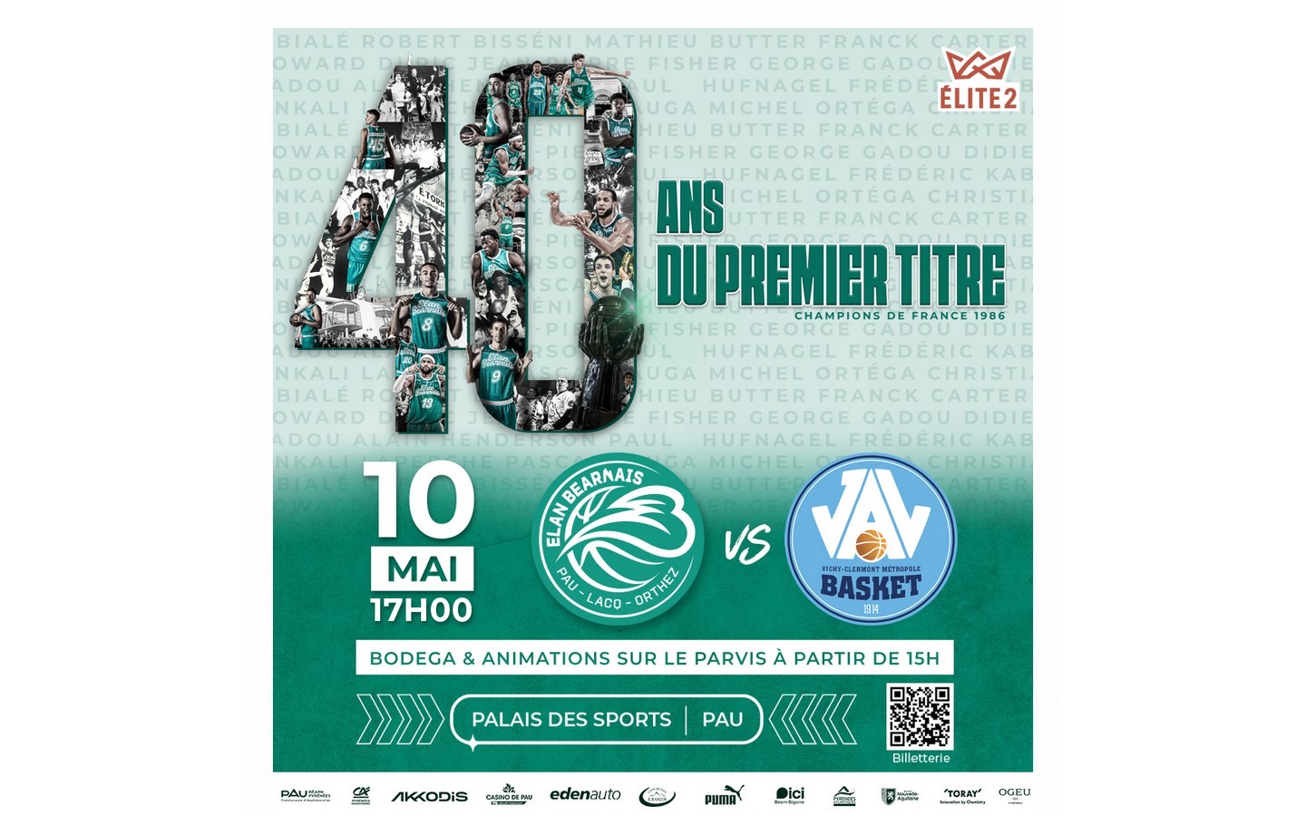 Basket ProB: Elan Béarnais Pau Lacq Orthez Vs Vichy — visuel événement
