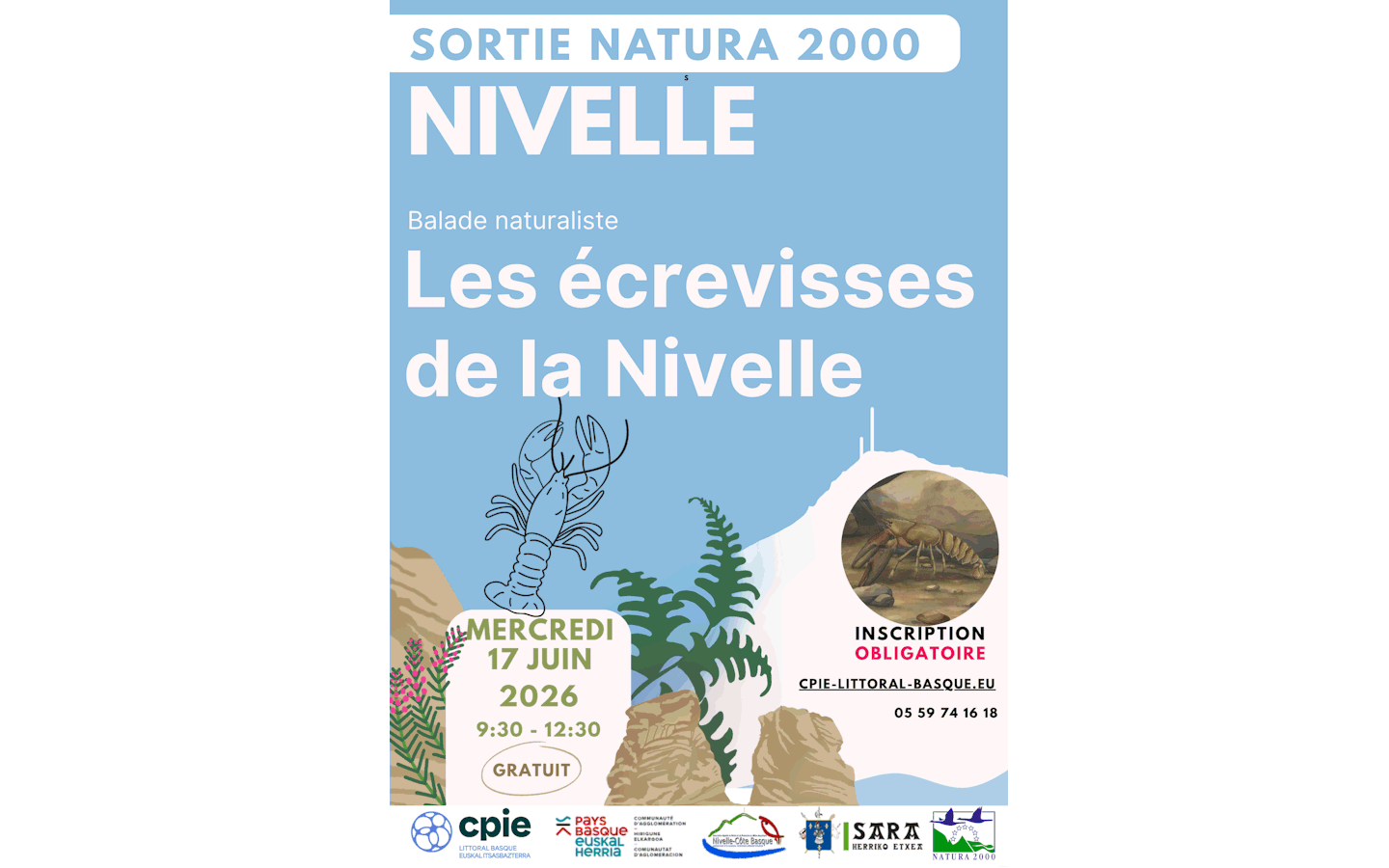 Sortie Natura 2000 CPIE : Les écrevisses de la Nivelle