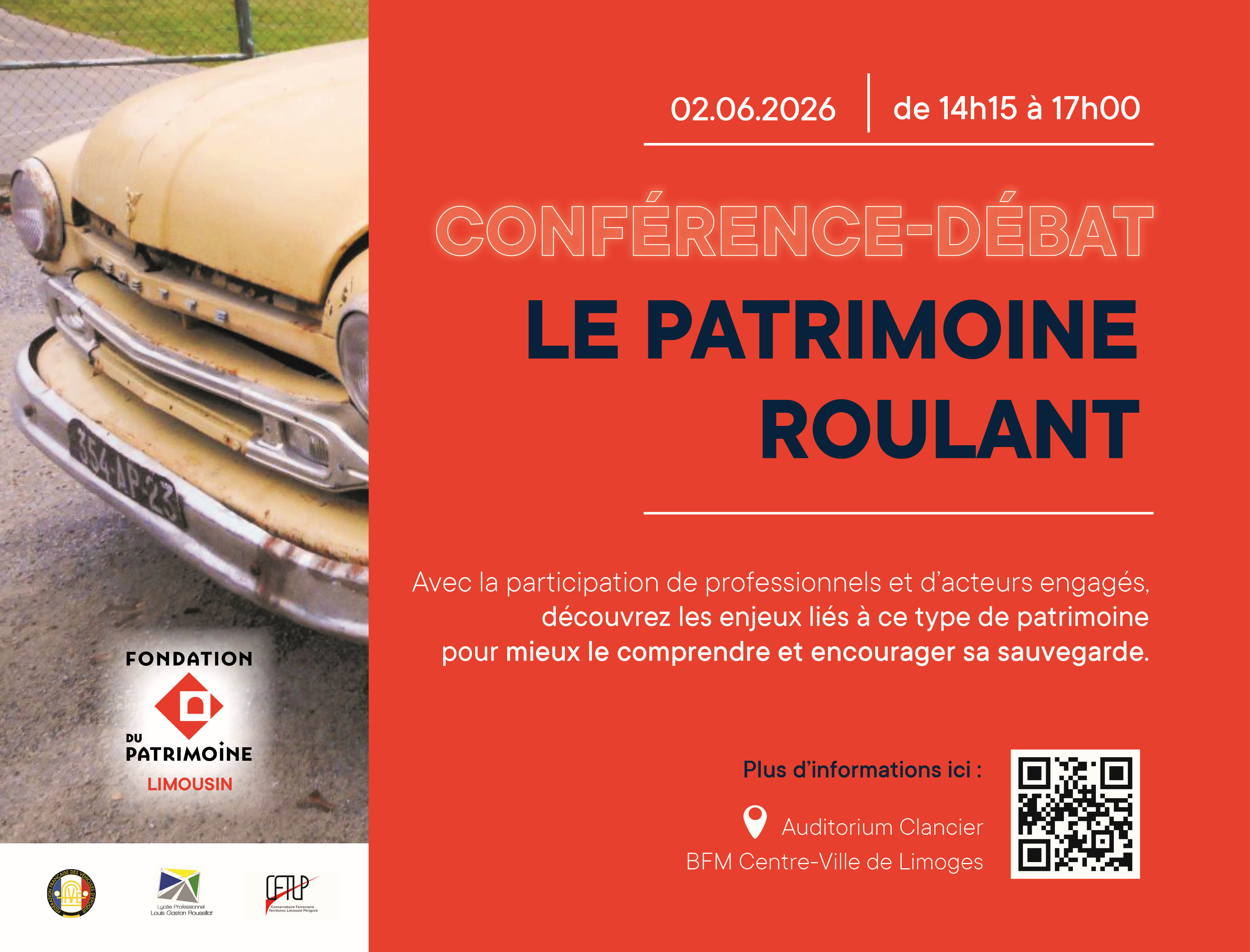 Conférence-débat sur le patrimoine roulant — visuel événement